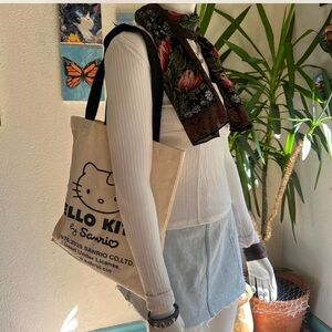 Sanrio Hello Kitty Black and Cream Tote Bag